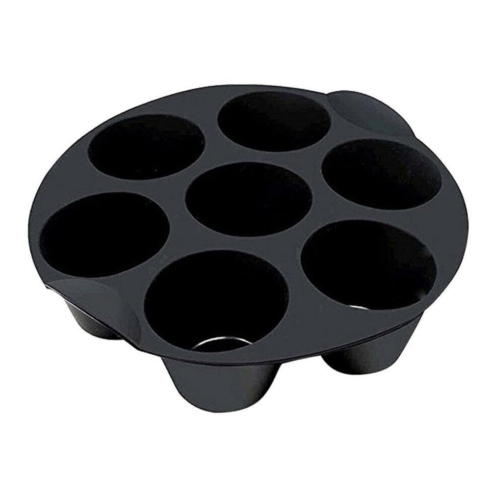 7 Zelfs Siliconen Muffin Cake Cups Bakken Zwart Muffin Fit Air 3.5-5.8 Airfryer Accessoires Friteuse L Pan Hoge mallen Cupcake Qu U5P3