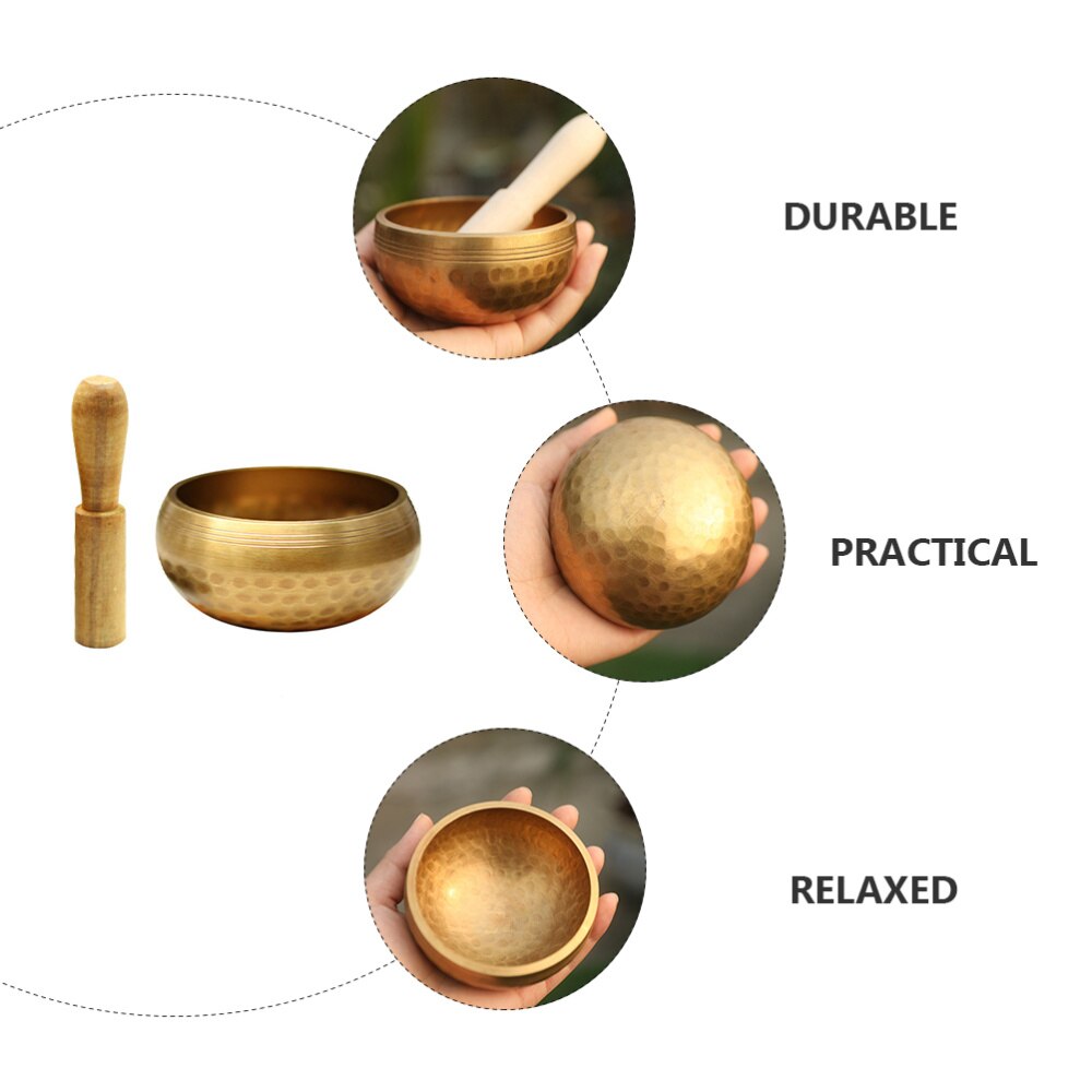 1 set of Tibetan Singing Bowl Set Sound Bowl Meditation Copper Spiritual Bowl