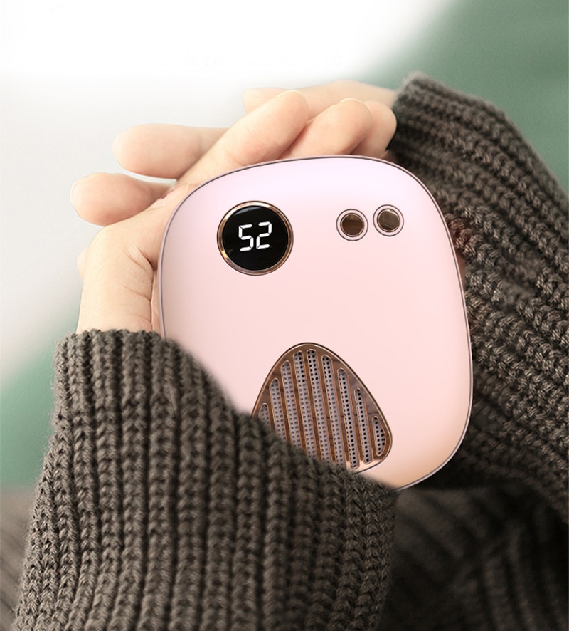 2 in 1 oplaadbare handwarmer verwarmingszak 5000 mah powerbank voor iphone 11 xr samsung xiaomi met digitaal display powerbank