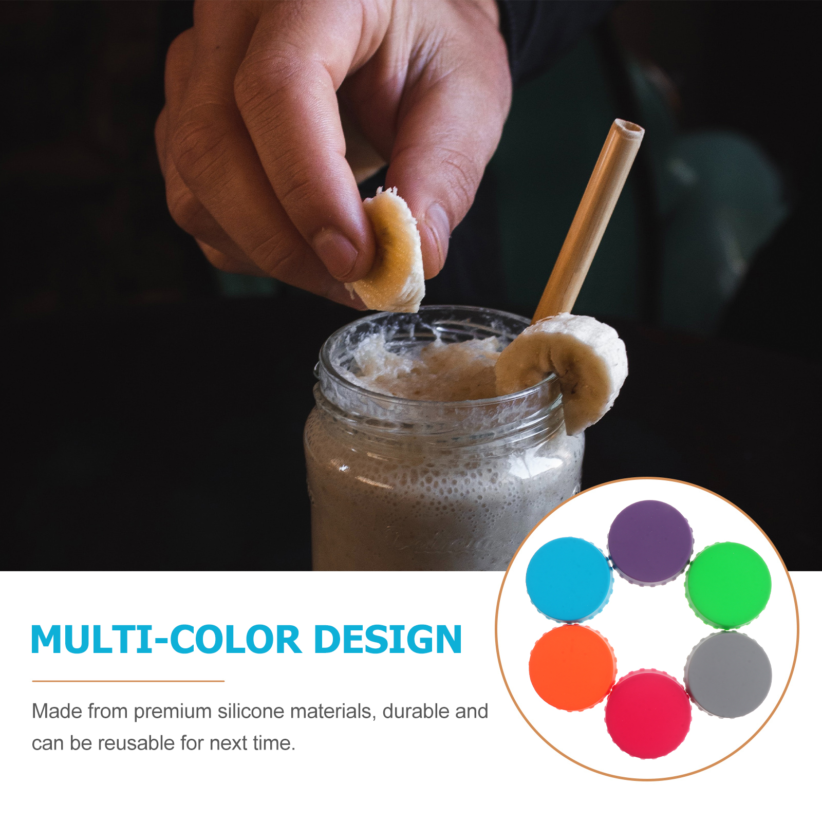 6pcs Soda Bottle Caps Silicone Food-grede Can Lid Protector Bottle Sealing Caps for Soda Beverage Cola