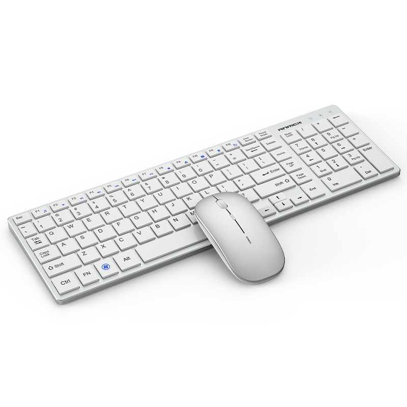 Anmck 2.4 G Wireless Keyboard Mouse Combo For Home Office teclado USB Keyboards Standard Version For PC Laptop Mac Desktop: White