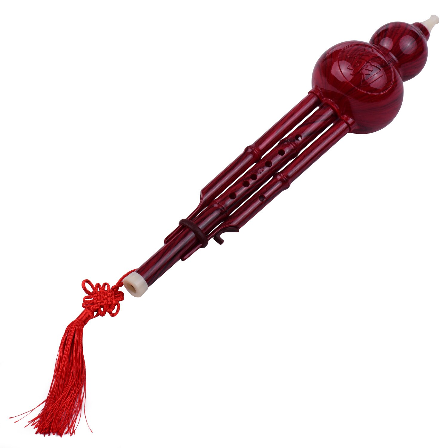 Hulusi-Flauta de resina de 2 tonos para principiantes, instrumento tradicional chino con funda de transporte de nudo chino