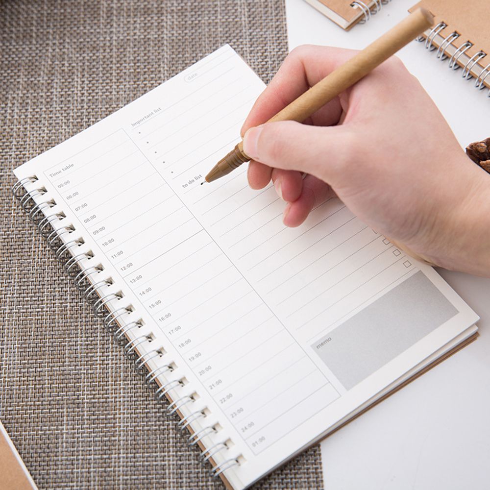 Daily Weekly Monthly Plan Memo Book 96 Pages Planner Schedule Notebook Agenda Time Table To Do List School Supply