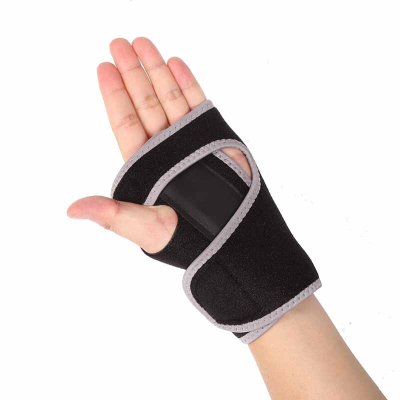Removable Adjustable Wristband Steel Wrist Support Carpal Tunnel Splint Arthritis Sprains Strain Protector Useful Outdoor 1 PC: Black gray left