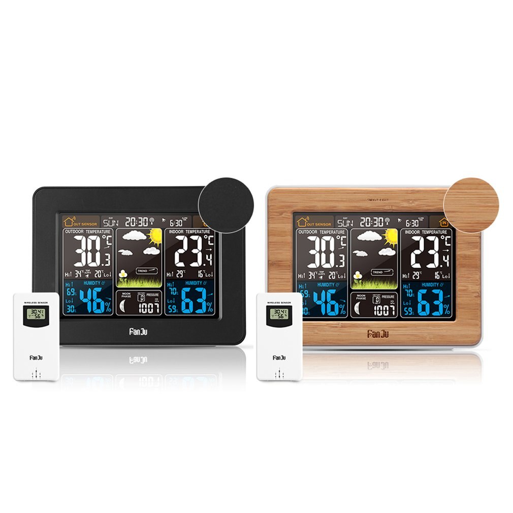 Electronic Digital LCD Desk Clock Temperature Humidity Monitor Clock Thermometer Hygrometer Weather Forecast Table Clock