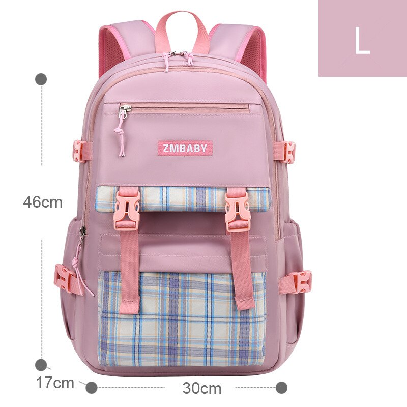 2022 neue Schule Taschen Für Mädchen Wasserdichte Licht Gewicht freundlicher Rucksäcke Bookbags Druck freundlicher Schule Rucksack mochila: L hell Rosa
