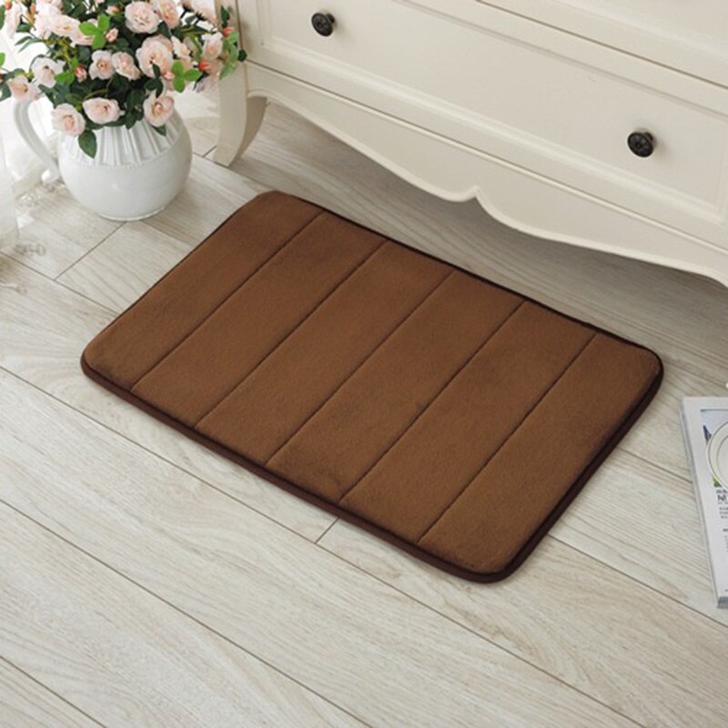 40x60cm Memory Foam Bath Mats Bathroom Horizontal Stripes Rug Non-slip Bath Mats B