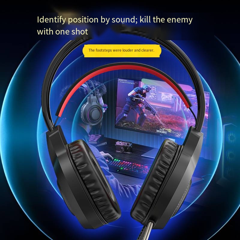 Fones de Ouvido com Fio USB O Element V6S 7.1 para Computadores de Mesa, com Microfone, Adequados para E-sports e Jogos