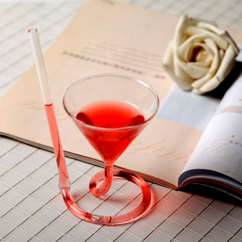 Spiral- Cocktail Glas drehbar Martini kreative lang Schwanz Cocktail Stroh Weinglas für Bar Party Versorgung Barware