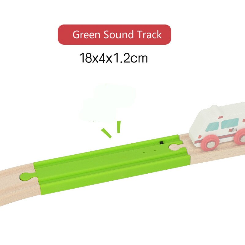4 Kleur Lange Rechte Elektrische Geluid Trein Spoor Touch Mechanisme Knop Compatibel Met Houten Trein Spoor Thom Als Biro slot: Green Sound Track