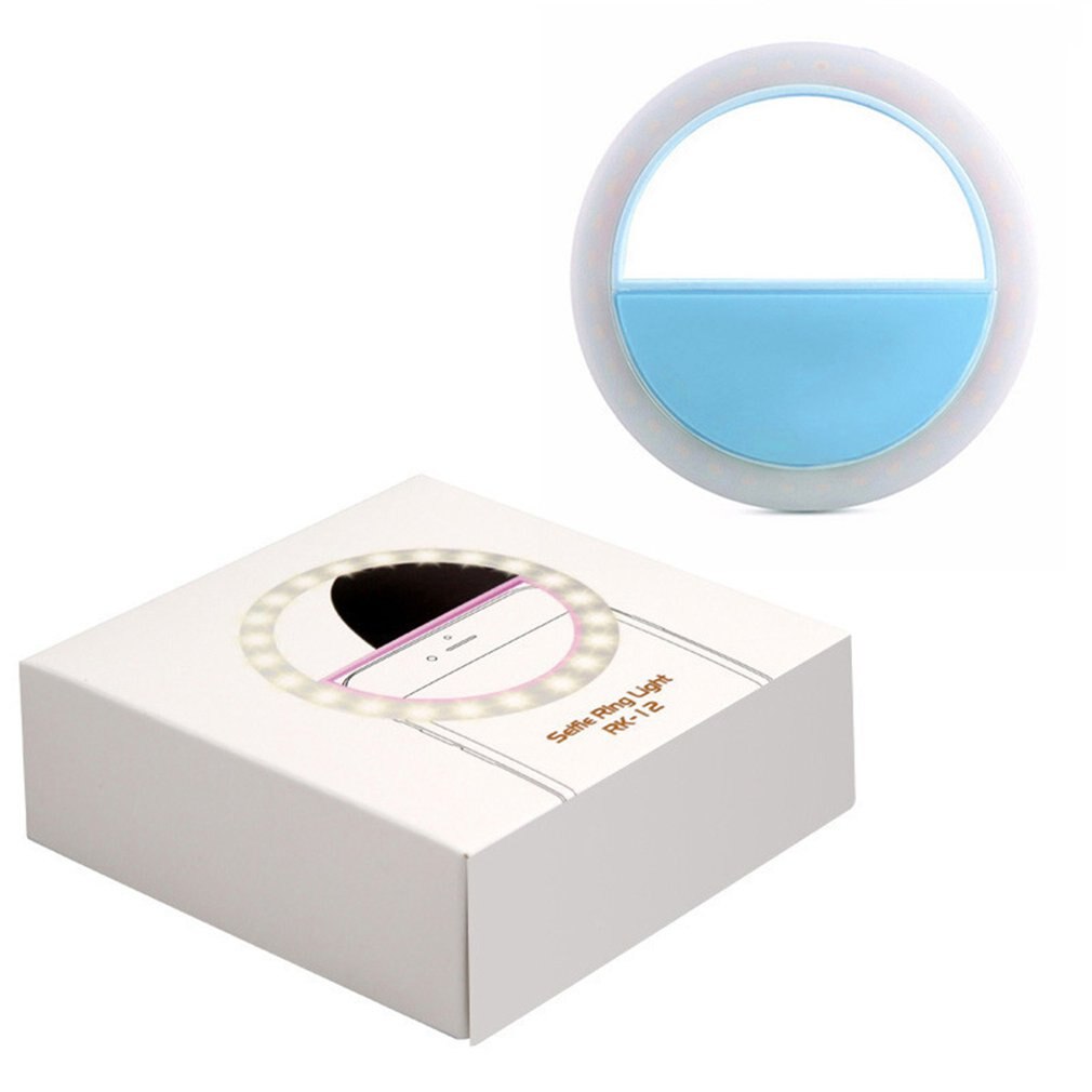 1Pcs Selfie Licht Ring Led Lamp Mobiele Telefoon Lens Selfie Led Lamp Ring Flash Mobiele Telefoon Camera Lenzen Licht opladen Type: blue
