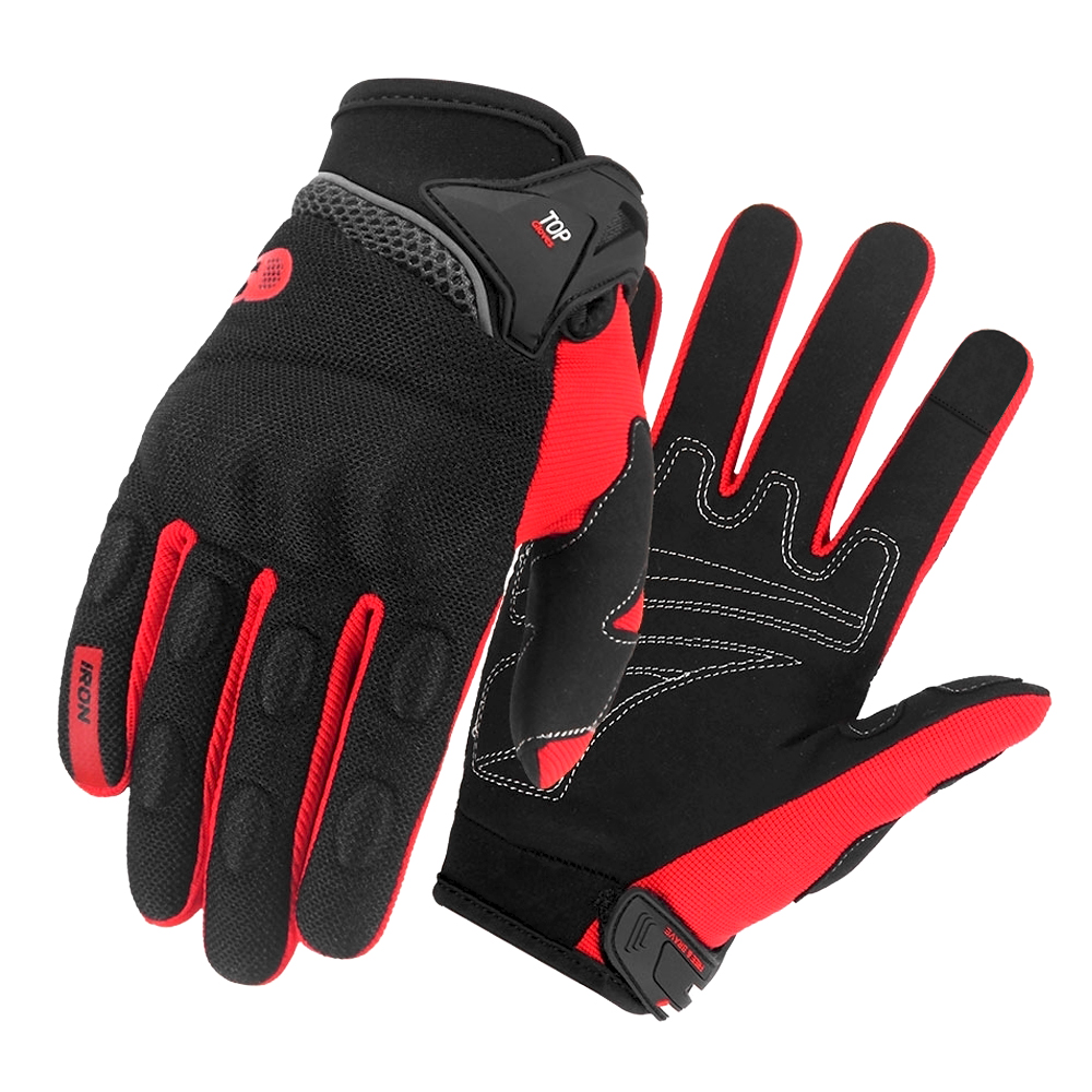 Vollfinger-Motorradhandschuhe, Touchscreen, Moto-Cross, atmungsaktiv, Rennhandschuhe, Motorrad, Fahrrad, Radfahren, Reiten, Schutzhandschuh: Schwarz / XXL