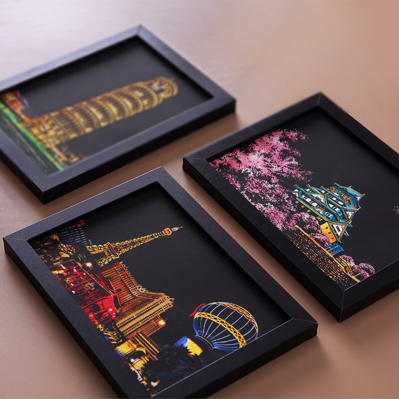 4 Stks/set Magic Kleurrijke A5 Tekentafel Papier Schilderen Schrapen Kinderen Tekening Onderwijs Speelgoed Schilderen Doodle Scratch Speelgoed
