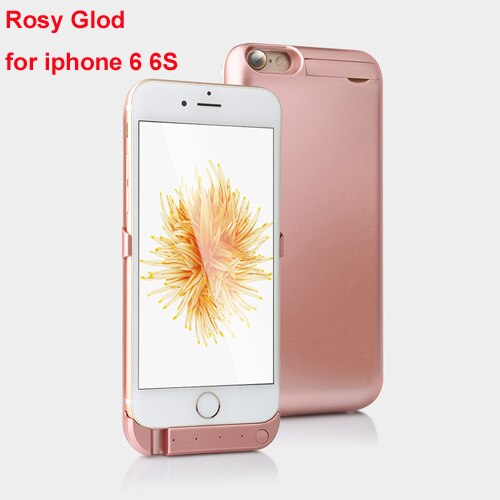 Portable Battery Charger Case for IPhone 6 6S plus Battery Power Case Ultra Slim External Back Pack for Iphone 6 s Charging Case: For I6 6S Rosy Gold