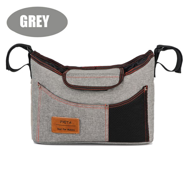 Pyeta Kinderwagen Tas Luiertas Voor Baby Spullen, baby Accessoire Organizer Mummy Bag Opknoping Wagen Kinderwagen Buggy Winkelwagen Fles Zak: Grey