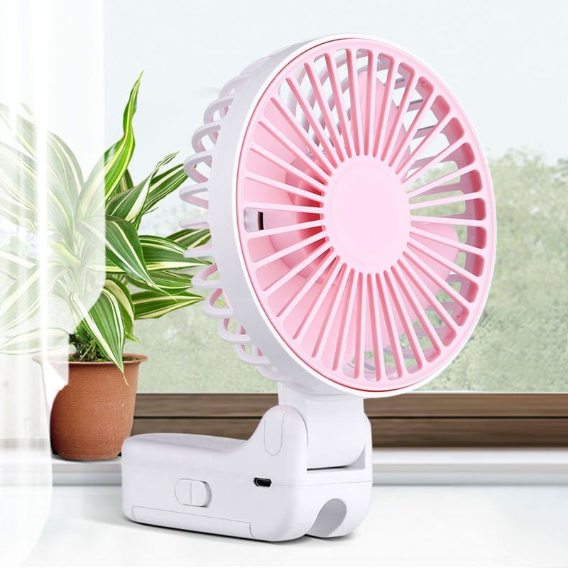 3Speed Draagbare Usb Oplaadbare Paraplu Opknoping Fan Handheld Desk Mini Vouwen Ventilator Air Cooler Cooling Voor Kantoor Outdoor1200mA