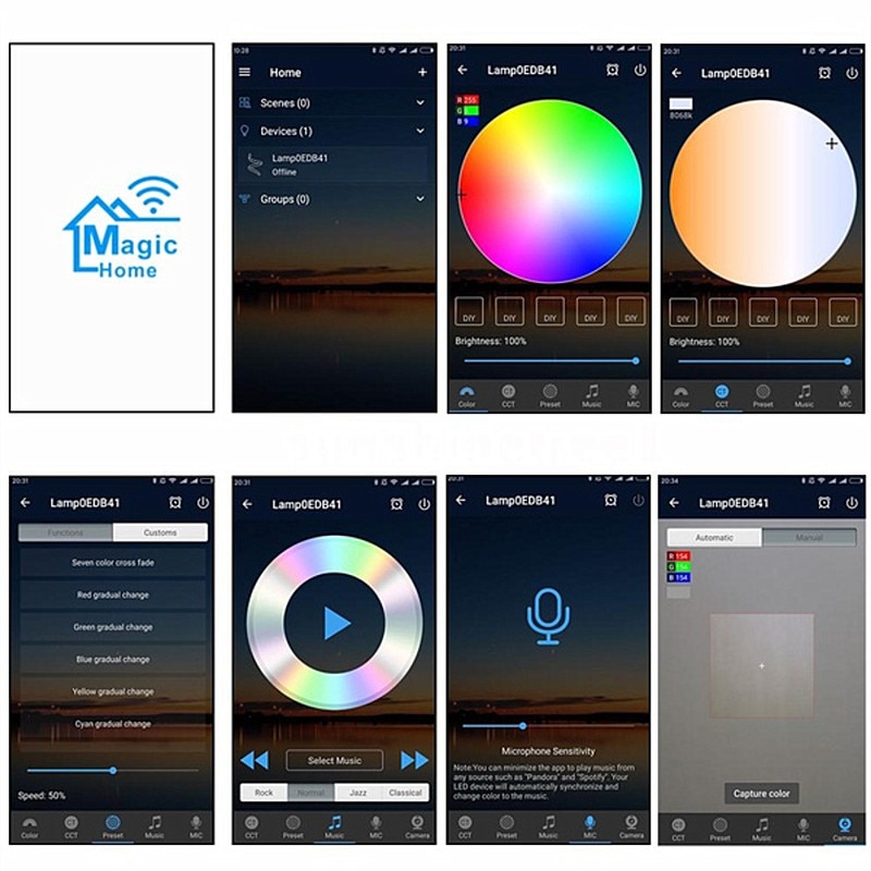 DC 5/12/24 V Mini Smart RGB RGBW WiFi Music LED Controller 21Key RF IR Remote Control For LED Strip Lights With IOS Android APP