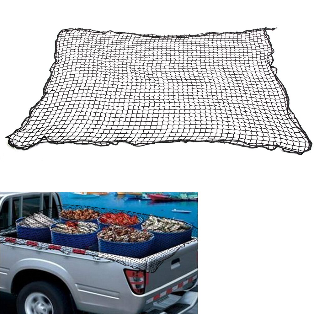 1.8M * 1.5M Pickup Truck Cargo Bagage Heavy Duty Cargo Mesh Web Zwart Nylon Vrachtwagen Bagagenet fit voor Ford GMC Dodge