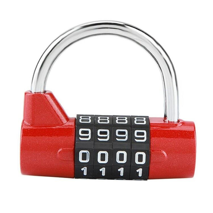 4 Dial Digit Code Combination Password Padlock Travel Suitcase Gym Locker Security Lock for Luggage Cabinet Home Outdoor: Red