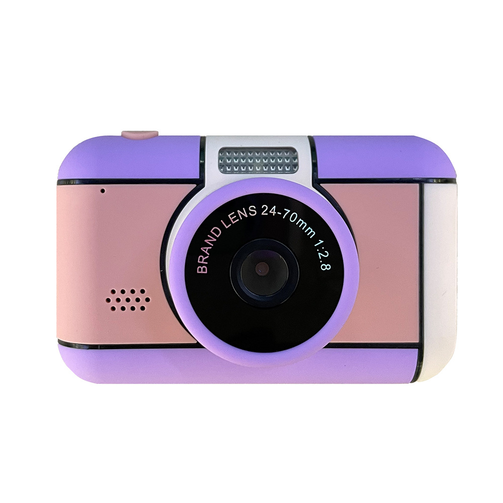 Kinderkamera HD 2,4 "3200 W Pixel Dual Kamera Digitalkamera Mini Tragbare Karikatur Niedliche draussen Kamera SLR Kamera: Lila