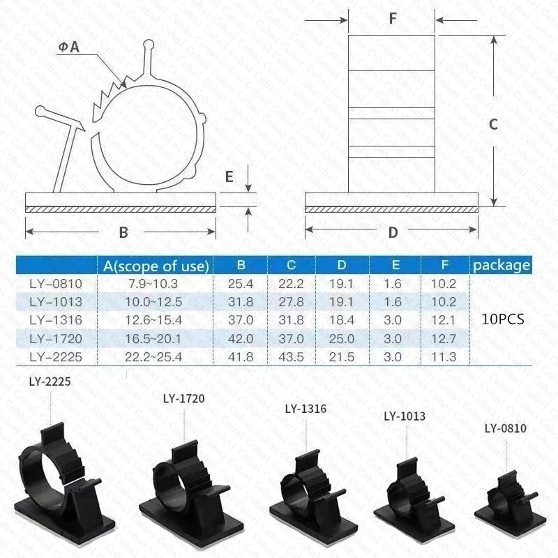 Verstelbare Kabel Organizer Zelfklevende Kabel Clips Tafel Kabel Management Cord Houder Voor Auto Pc Tv Opladen Draad Winder Klem