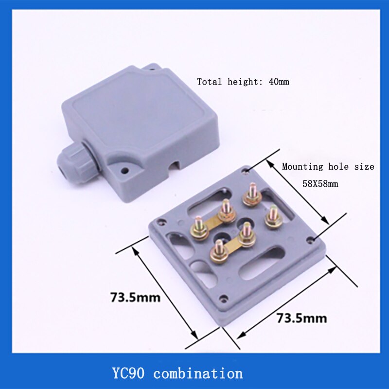 1pc junction box for motor water pump fan motor explosion dust proof protective cover electrical box waterproof junction: YC90 combination set