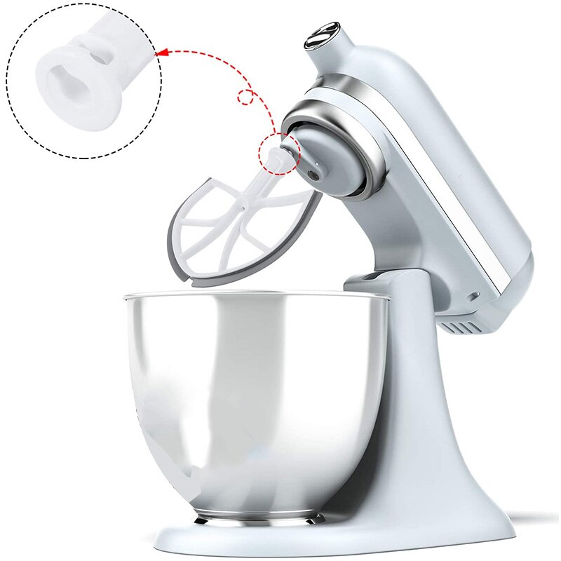 Batidor de borde flexible con bordes de silicona, piezas de repuesto para mezclador de pie de elevación de tazón KitchenAid 6 QT, 5 uds.