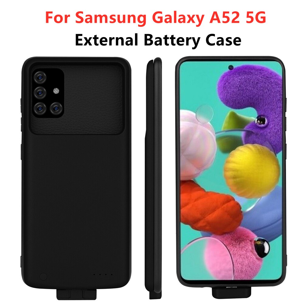 5000Mah Batterij Oplader Gevallen Voor Samsung Galaxy A52 5G Power Bank Case Externe Opladen Cover Voor Samsung A52 batterij Case