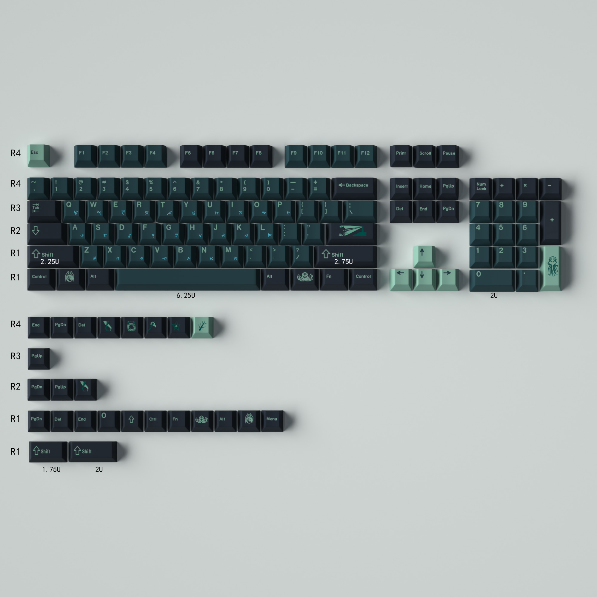 GMK The First Love Keycaps, juego grande, teclas personalizadas en inglés japonés, perfil de cereza, teclas de DYE-SUB PBT para teclado mecánico: Gris claro