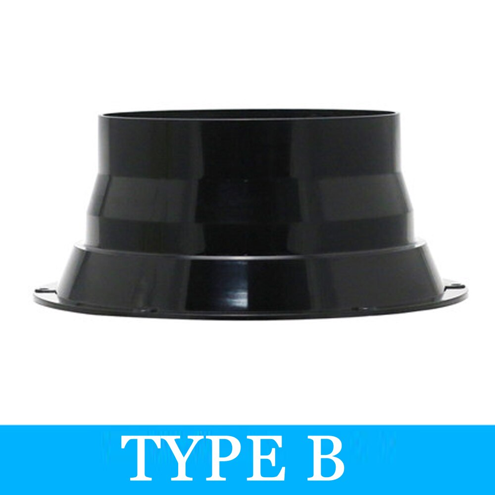 ABS Flange Ventilation Connector Wall Range Hood Flange Adapter Duct Fan Connector Kitchen Air Vent Exhaust 100mm/125mm/150mm: Black / 100mm