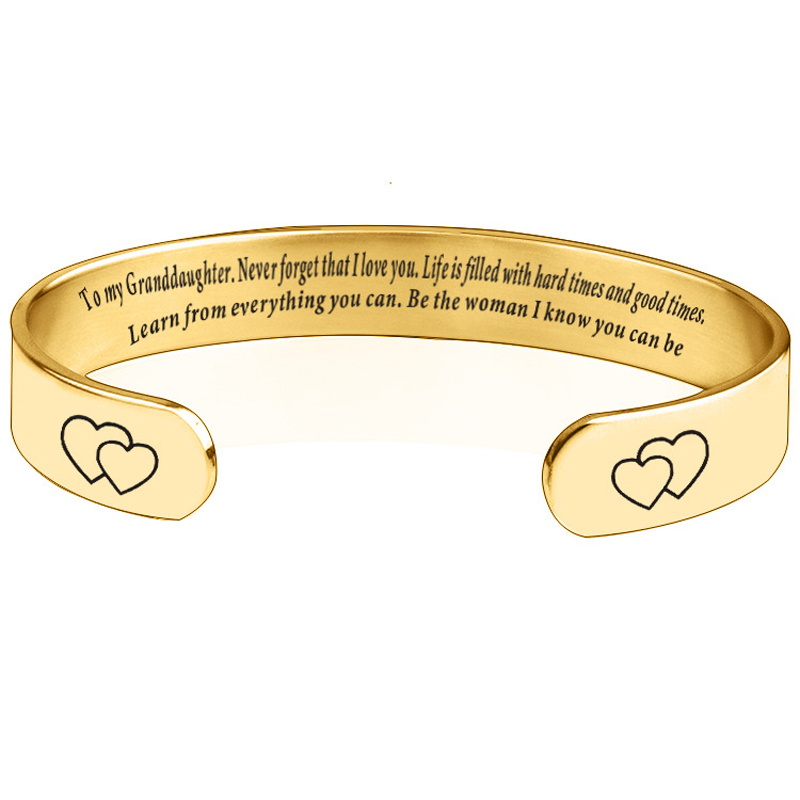 Inspirational Bracelets for Women Motivational Cuff Bangle Mantra Jewelry Birthday for Teenage Girl Granddaughter