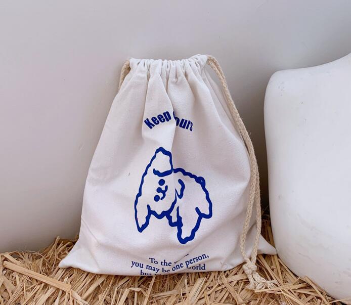 Sharkbang kawaii bjørn stof bundt lomme kosmetisk opbevaringstaske desktop taske makeup organizer taske dekorativ taske: Hund