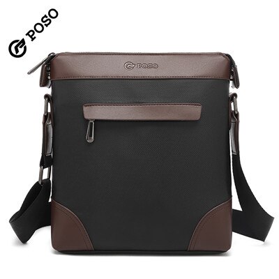 Poso Tas 10 Inch Laptop Tas Schoudertas Diagonaal Kruis Tas Waterdichte Zakelijke Tas Reistas Mode Handtas: BLACK