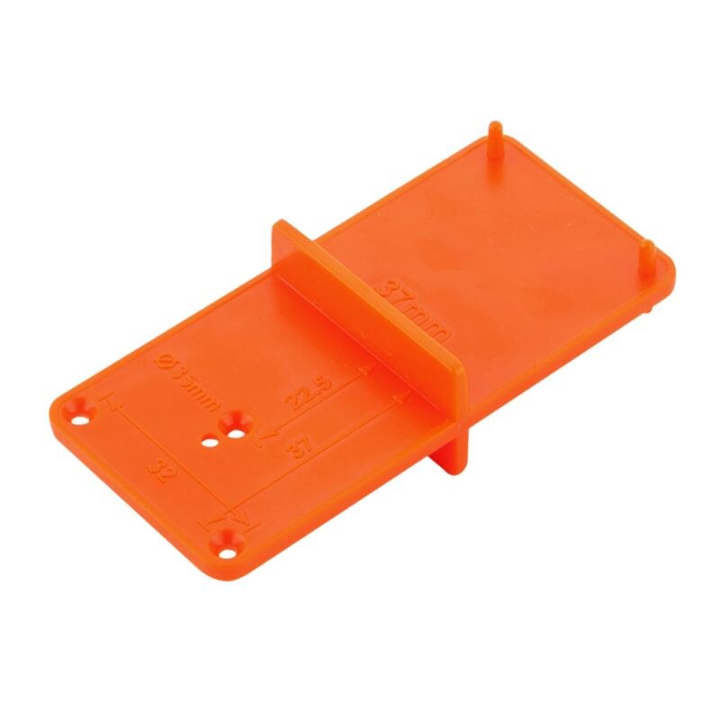 35mm 40mm hængsel hul boring guide locator hulåbner skabelon dørskabe diy værktøj til træbearbejdningsværktøj: Orange