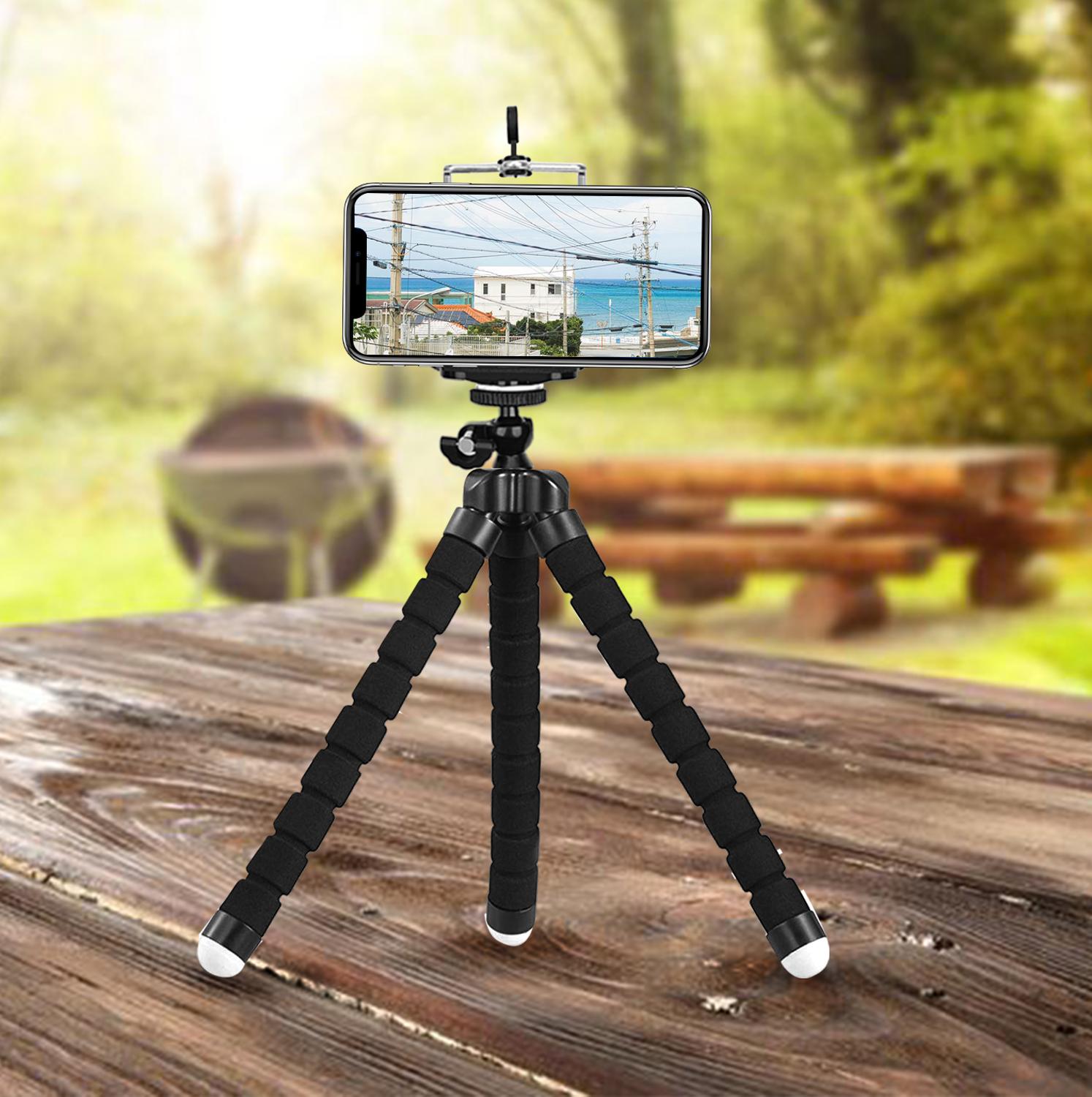 Geartronics Flexible Sponge Octopus Mini Tripod Shutter with clip For iPhone mini Camera Tripod Phone Holder clip stand