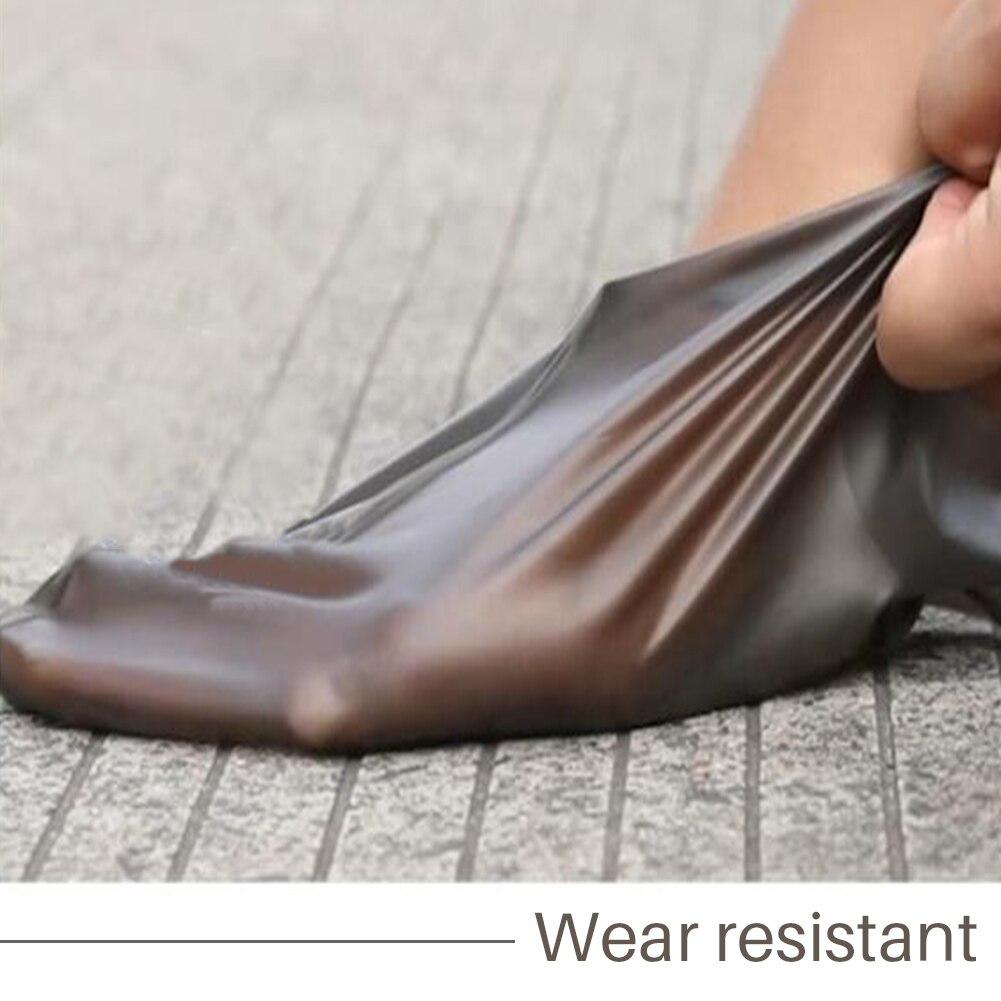1 par vattentätt skoskydd unisex utomhus regniga dagar stövlar överdrag latex material skydd förtjockat halkskydd regnfotskydd