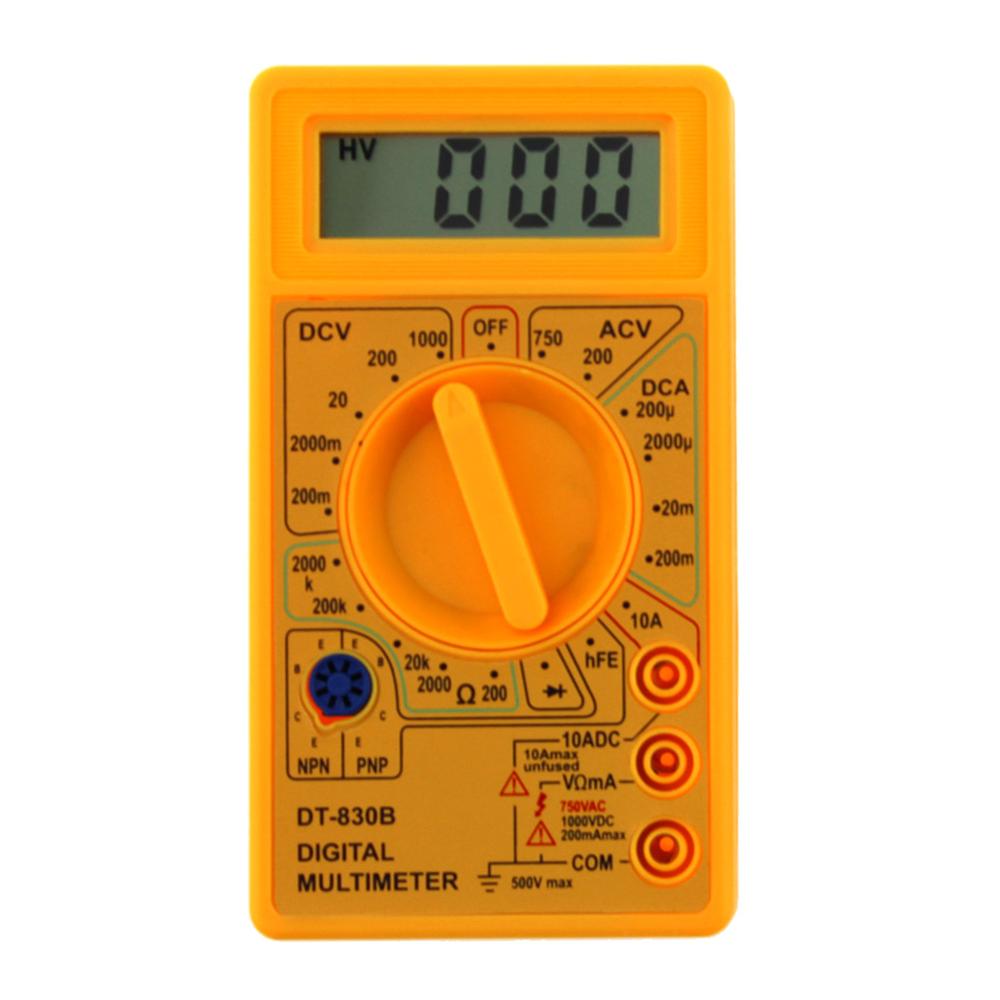 DT9205 LCD Digital Multimeter Voltmeter 1999 Backlight AC/DC Ammeter Voltmeter Ohm Tester Meter Current Capacitance Tester: orange