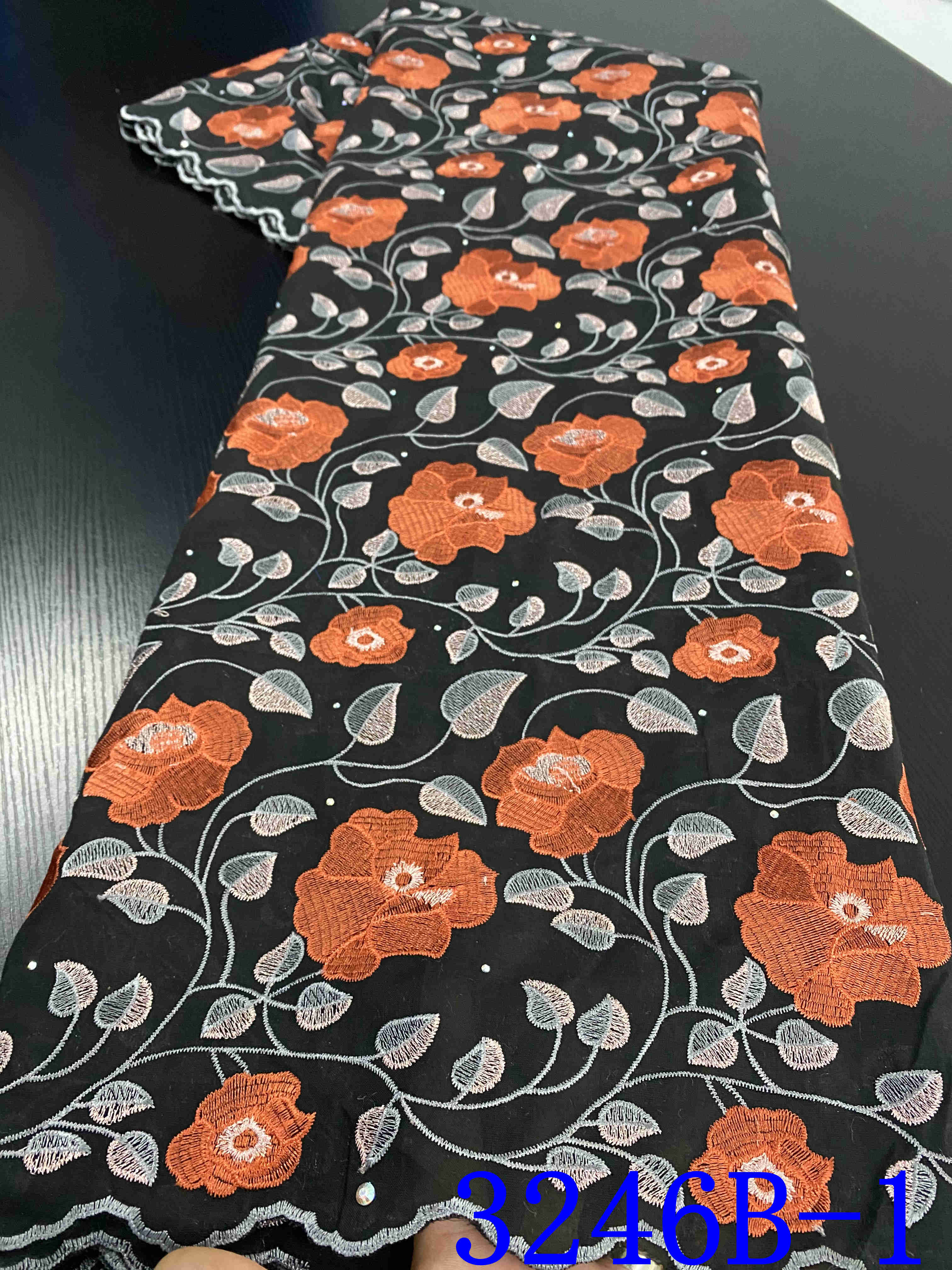 Nigerian Voile Laces Fabrics Lace African Lace Fabric For Wedding Dress French Cotton Lace Material YA3246B-8: Picture 1