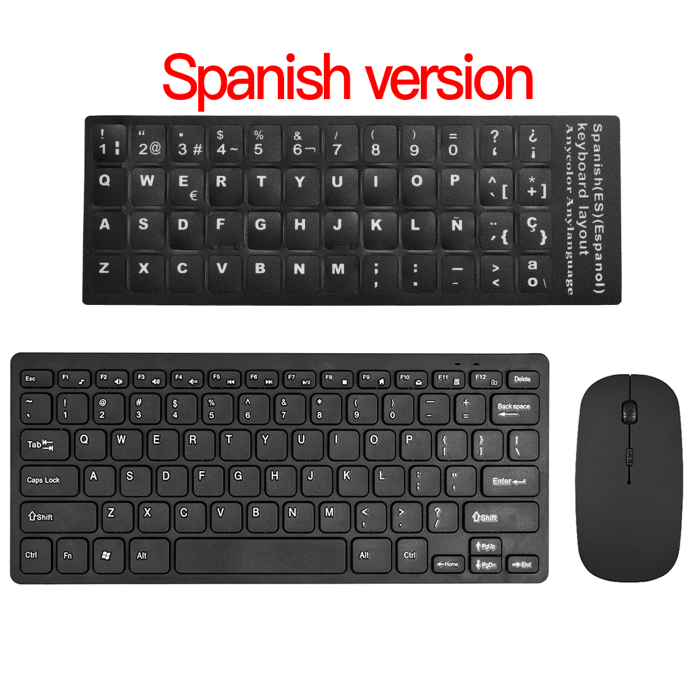 Mini Wireless Keyboard 2.4GWireless Keyboard For ipad Phone Tablet Rubber keycaps Rechargeable keyboard For Android ios Windows: Spanish Version1