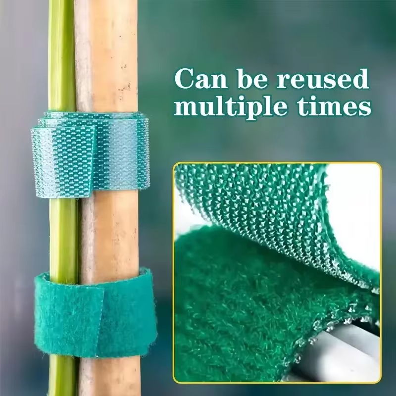 12m Garten Pflanzens tütze Krawatte 10mm selbst klebende Klebeband Clip Nylon Pflanzen Halfter Gurte wieder verwendbare Hof Bambus Rohr Pflege Befestigungs werkzeuge