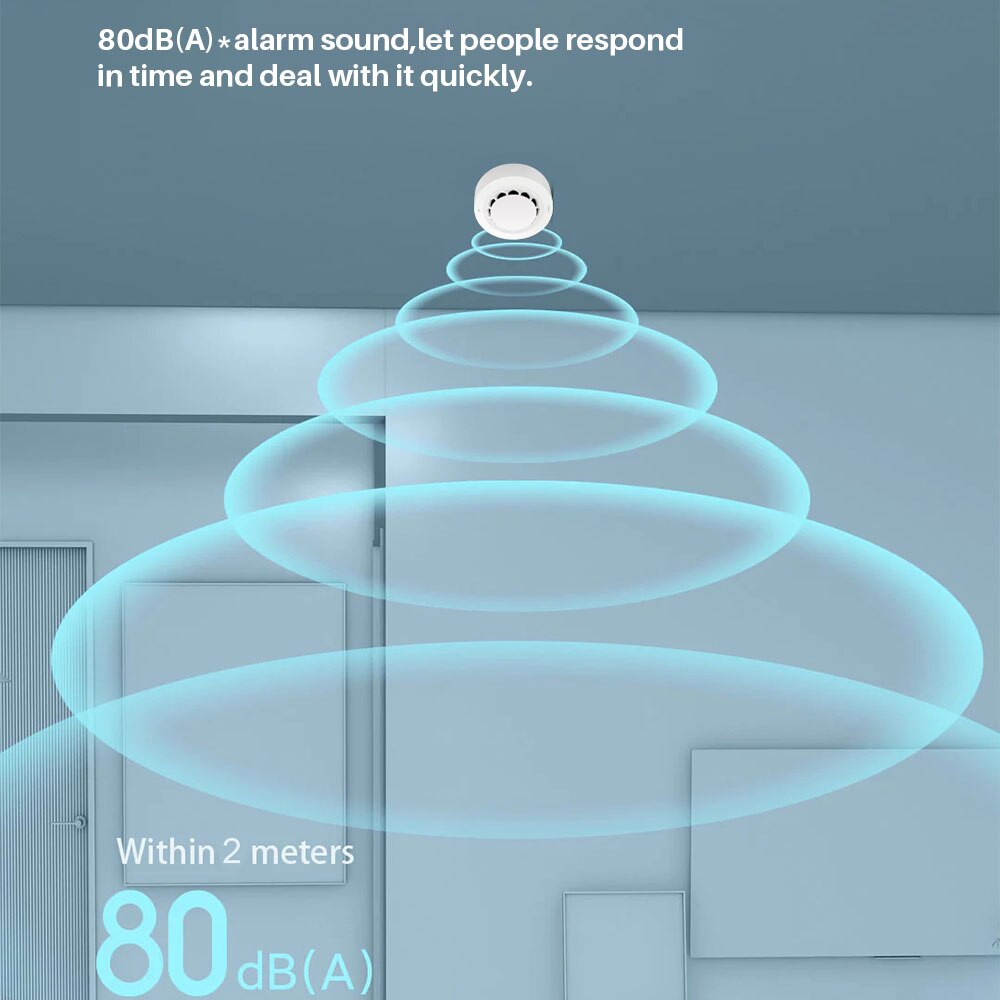 Tuya WiFi Smoke Detector Fire Alarm Sensor Smart Home Security System Firefighters Works With Smart Life APP Information Push
