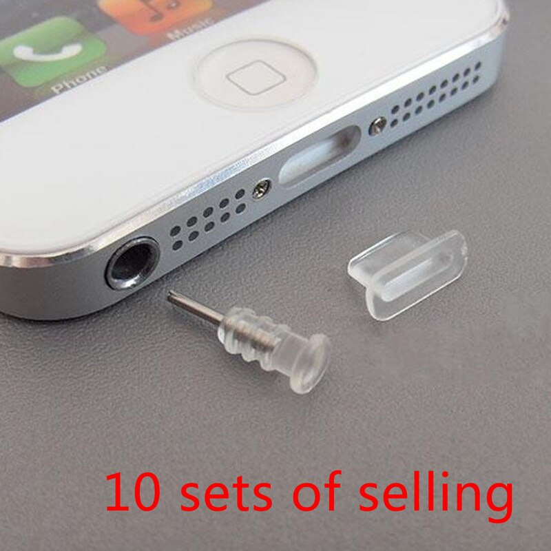 10 Sets Silicone Anti Dust Cap Earphone Pluggen Stopper Dust Plug Voor Iphone Silicon Plug Telefoon Accessoires: clear