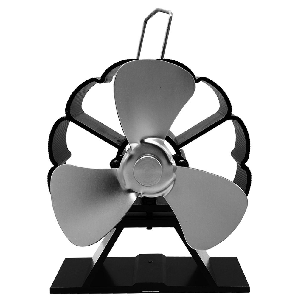 Poele impuissant ventilateur soufflant poele ventilateur poele a bois pour cheminee bruleur a bois ventilateur Eco alimenté ventilateur de cheminée ventilateur thermique: gray 3 Blades