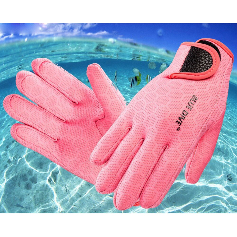 Gants de plongée en néoprène pour hommes et femmes, 1 paire, 2 couleurs, noir, rose, antidérapant, bleu, pour les amateurs de plongée, épaisseur 1.5mm, flambant neuf: 1 pair Pink / S