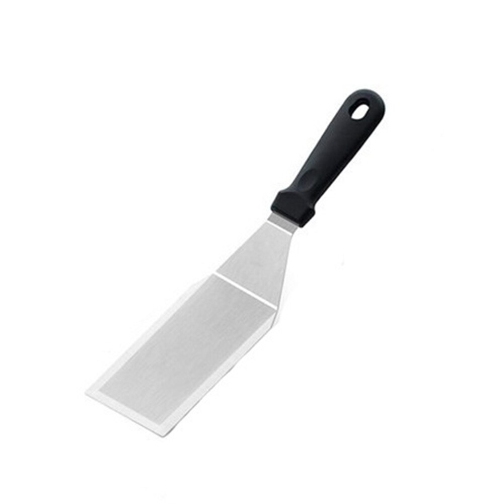 Acero inoxidable Steak pala para fritos Leaky espátula para masa de Pizza Peel Spade herramienta de cocina mango de plástico, herramienta de barbacoa de cocina, no pegajoso: Short Dense Shovel