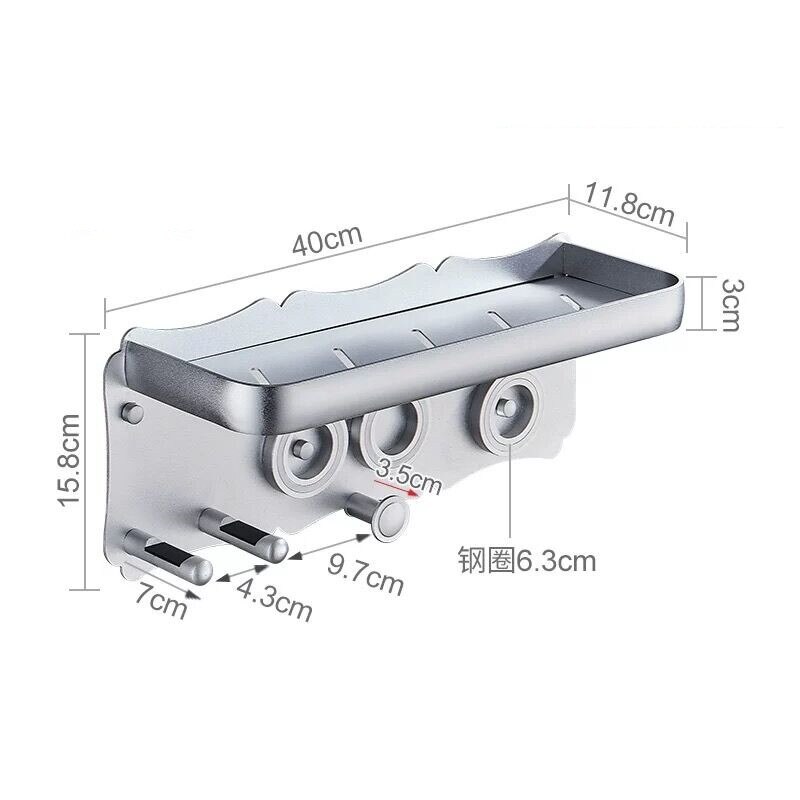 Badkamer Planken Zwart Föhn Houder Wandmontage Opbergrek Zilver Keuken Plank Voor Dyson Supersonic Föhn Houder: A2