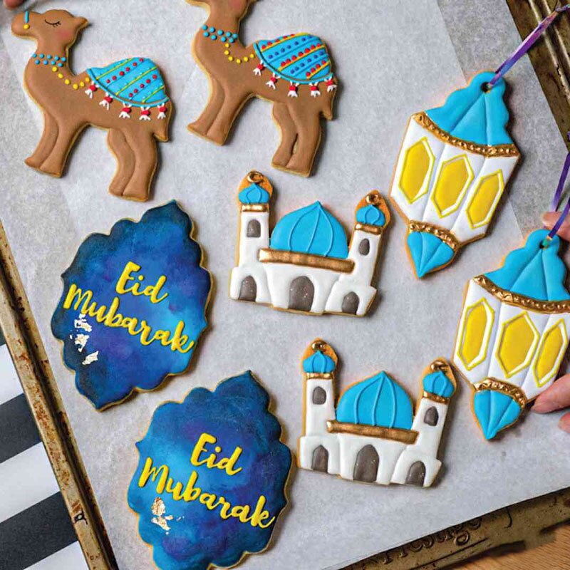 1PC Eid Mubarak foremka do ciasteczek księżyc gwiazda kościół wielbłąd foremki do ciastek DIY narzędzia do pieczenia ciasta Ramadan Kareem strona główna dekoracje
