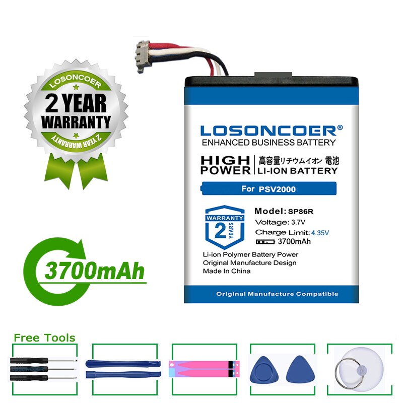 LOSONCOER SP86R 3700mAh Batterie Für Sony Ps Vita 2000 Psvita2000 PSV 2XXX PSV SP86R PSV2000 PCH-2007 4-451-971-01 PS Vita 2007