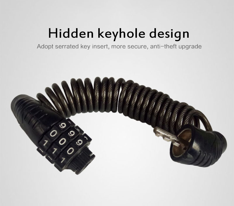Motorcycle Helmet Lock Cable Lock Thickened Steel Cable Tough Combination 3 Digit Password Helmet Saddle Wheels Luggage Lock