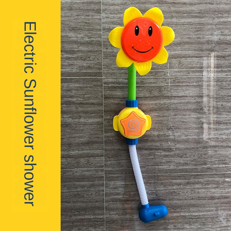 Kinderen badfontein met sensor, elektrisch, educatief, babybadkamer, bad, spugen, bubbel, spelen met water, douyin speelgoed: Zonnebloemdouche